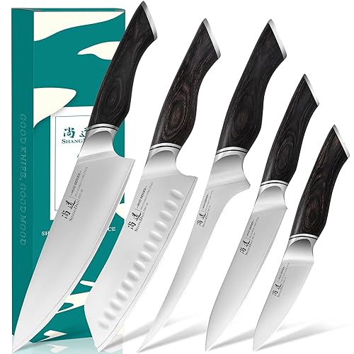 SHANGDAO Kitchen Knives Set, 5-Piece Chefs Knife Set, Professional Ultra