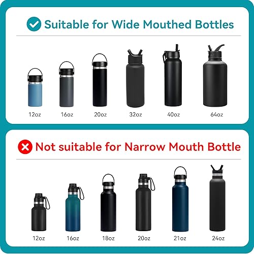 Miniatura 6 de Soledea Tapa abatible para botellas de agua deportivas aisladas de boca ancha, tapa de café de repuesto para Hydro Flask, Simple Modern,