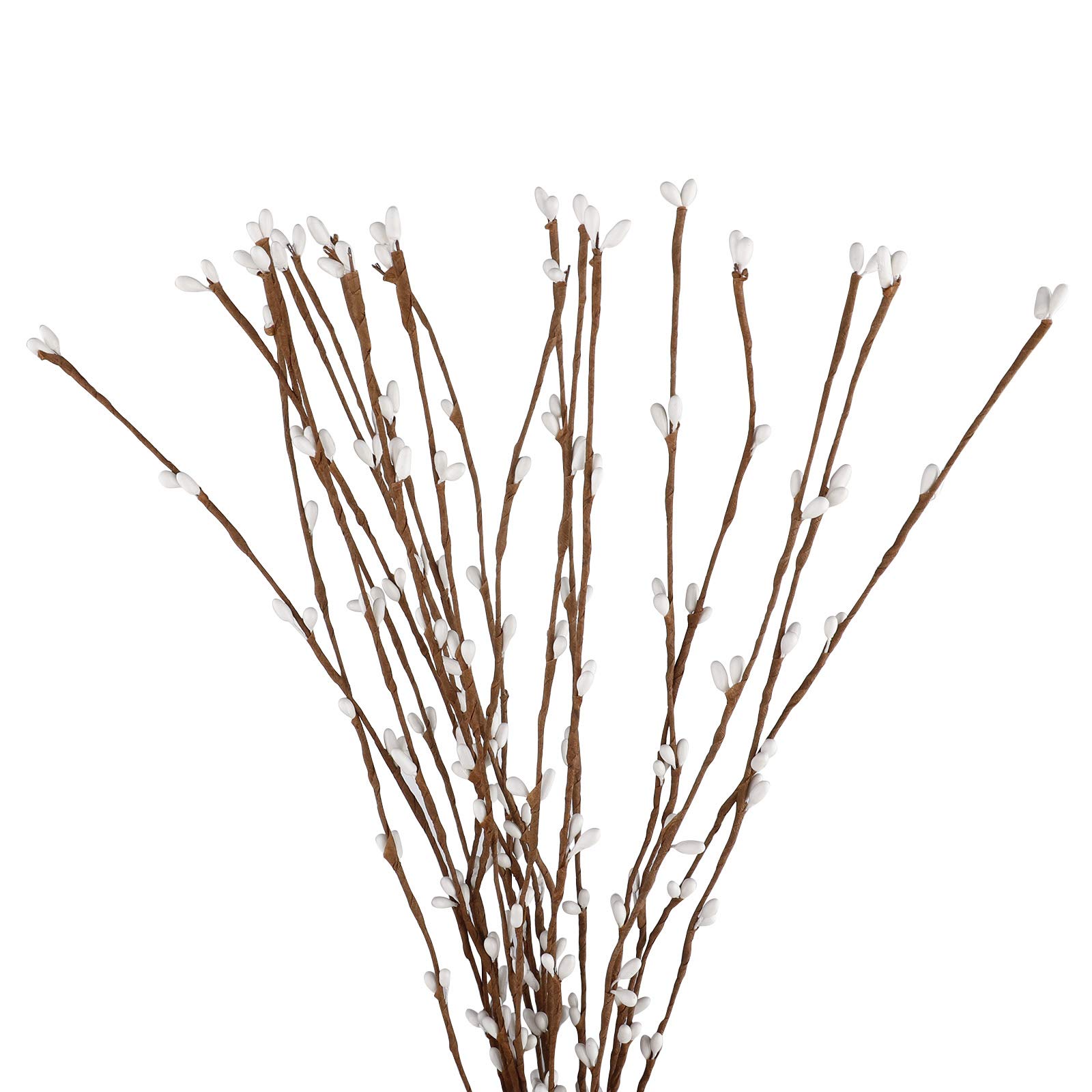 Babody 40pcs Artificial Long Stems, 15.74 inch Bendable Berry Iron Wire Small Branches Rattan Twig Stem Faux Berries Fake Flowers Dry Branch for Wedding Home Decor