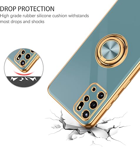 Miniatura 8 de DUEDUE Funda para Samsung Galaxy S20 Plus con soporte para anillo de soporte rotación de 360 grados dedo magnético de automóvil TPU suave funda