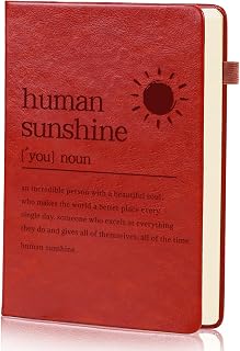 Human Sunshine Motivational Gift for Men Women,Employee Appreciation Gifts | Inspirational Gifts for Coworker Leader Teacher Coach Mentor Nurse Doctor,Leather Journal Notebook(Brown)