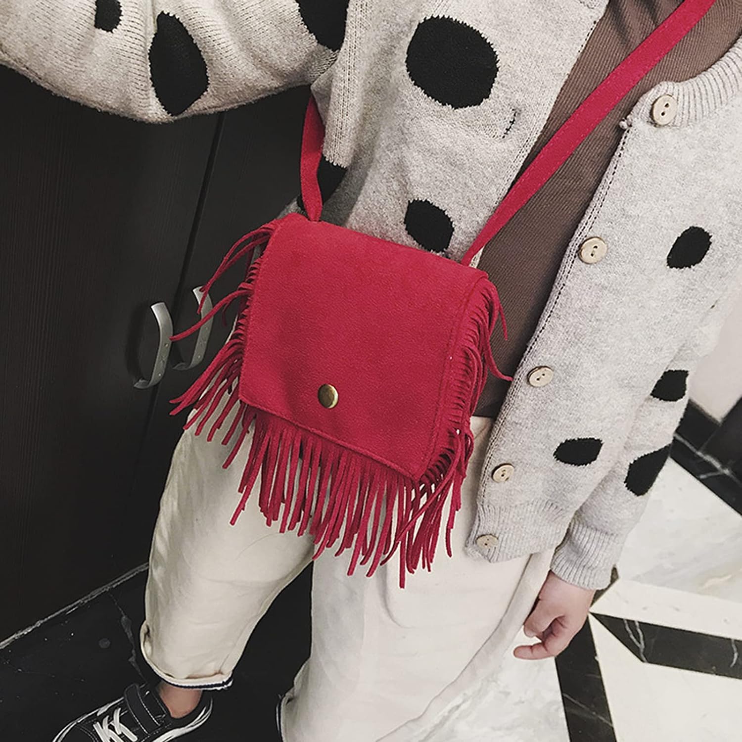 Amazon.co.jp: キッズ ショルダーバッグ タッセル付き ポシェット