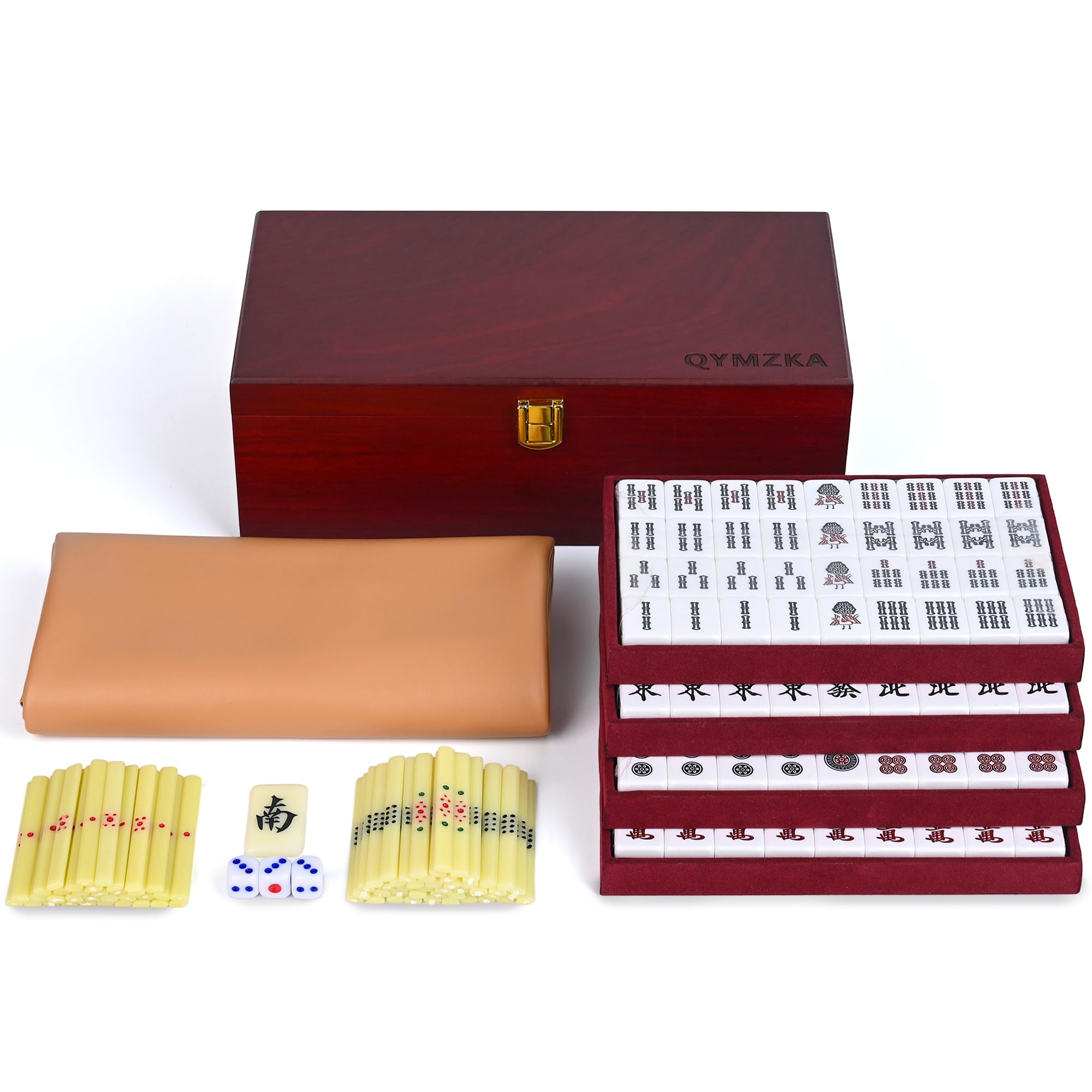 Amazon.com: QYMZKA Japanese Riichi Mahjong Set with Wooden Case