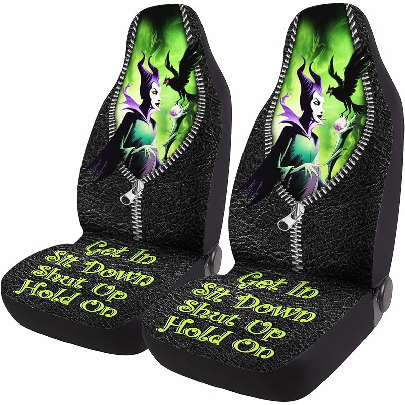 Capas para Bancos Dianteiros GENANY Evil Queen em Poliéster, Estilo Dark Fantasy, Kit com 2 Peças