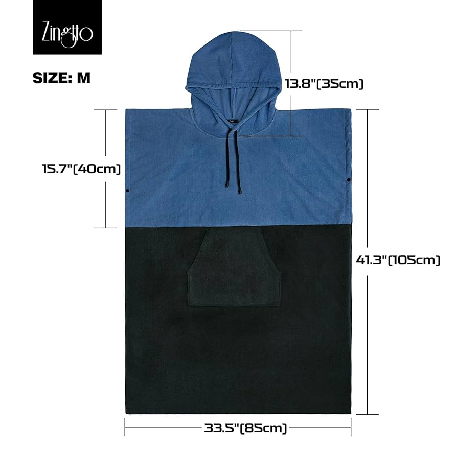 Amazon.com: Zingtto Surf Poncho Changing Robe Extra Large