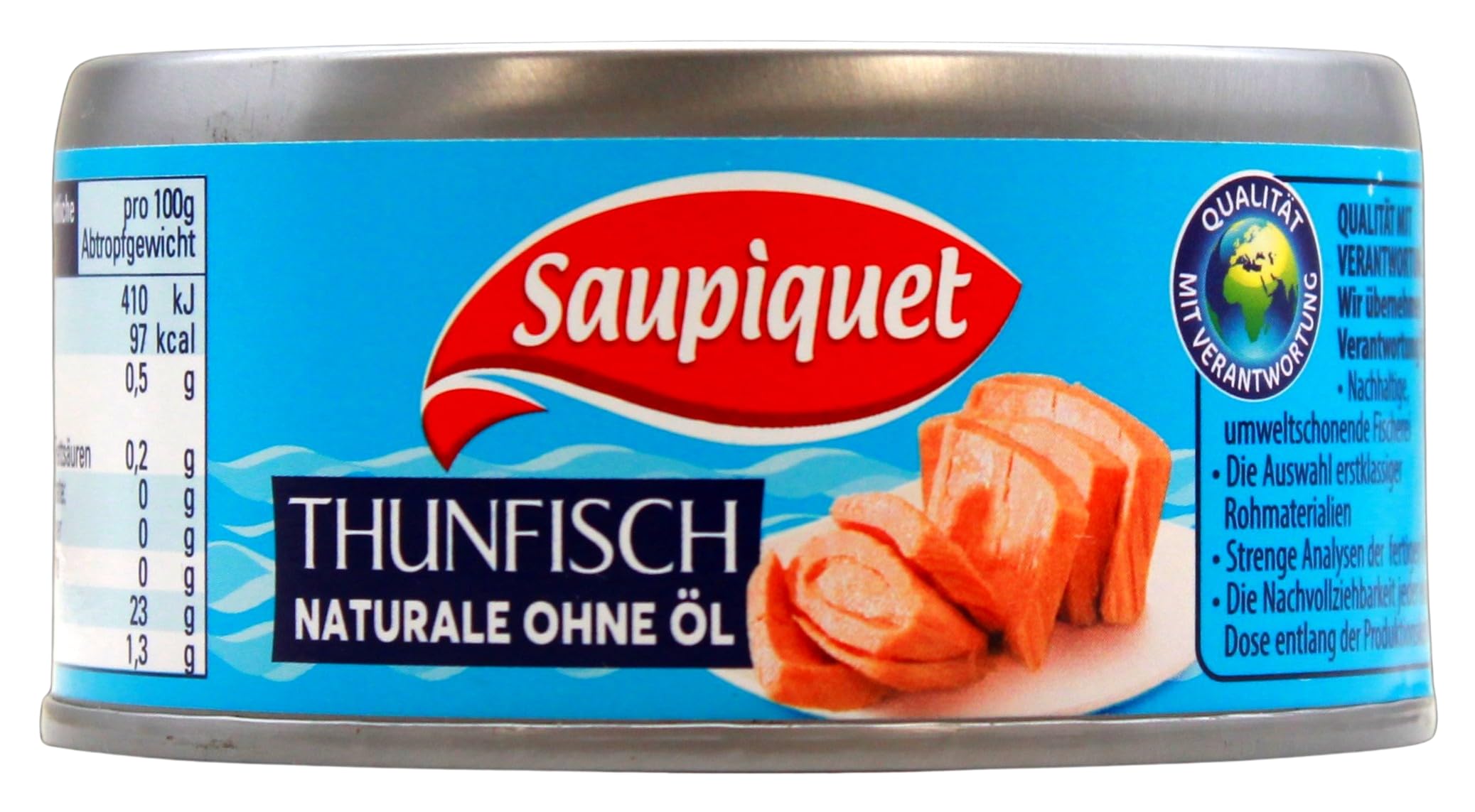 Saupiquet Thunfisch Naturale ohne Öl, 12er Pack (12 x 140g)