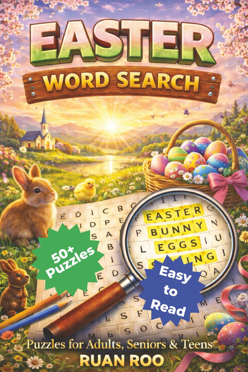 Easter Word Search Puzzle Book: Word Searches with Easy to Read Print about Easter, Easter Bunny, Easter Egg Hunt and More | 6x9 inches, 110 pages | ... Gift for Vacations, Holidays and Free Times