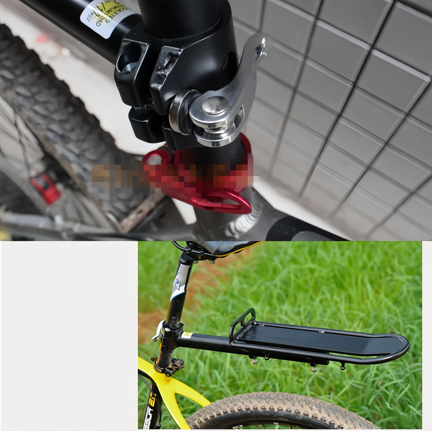 Chesoon Portapacchi posteriore per bicicletta retrattile Sgancio rapido Lega di alluminio Supporto per borse da bicicletta Capacità di 20 libbre/9 kg