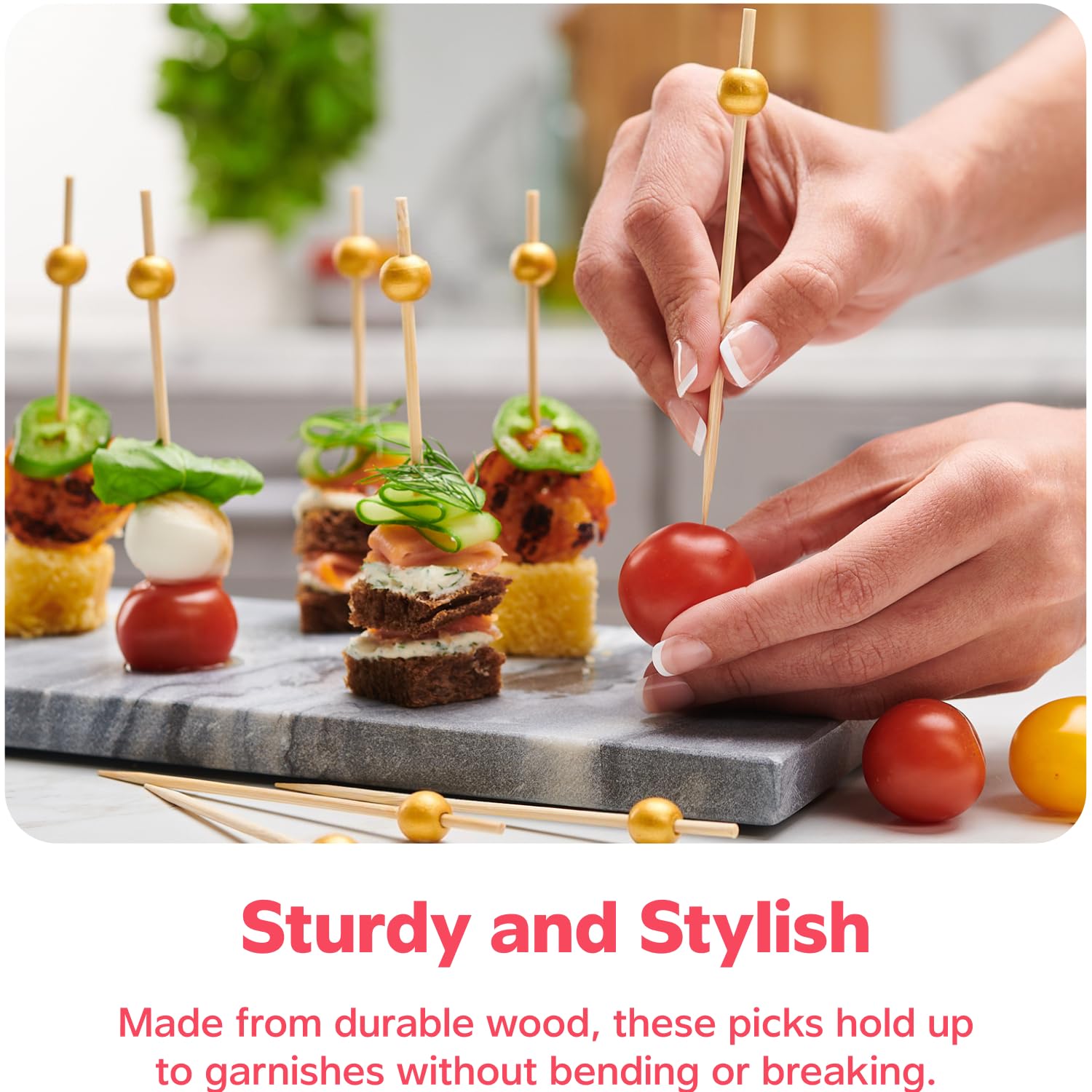 150 Plettri Da Cocktail In Legno Di Bambù A Forma Di Fenicottero - Stuzzicadenti Decorativi Per Antipasti E Feste - 3
