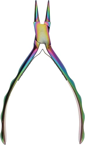 The Beadsmith Alicates de punta redonda de la serie Chroma, 5.5 pulgadas (5.512 in), cabeza de acero inoxidable endurecido, revestimiento de titanio