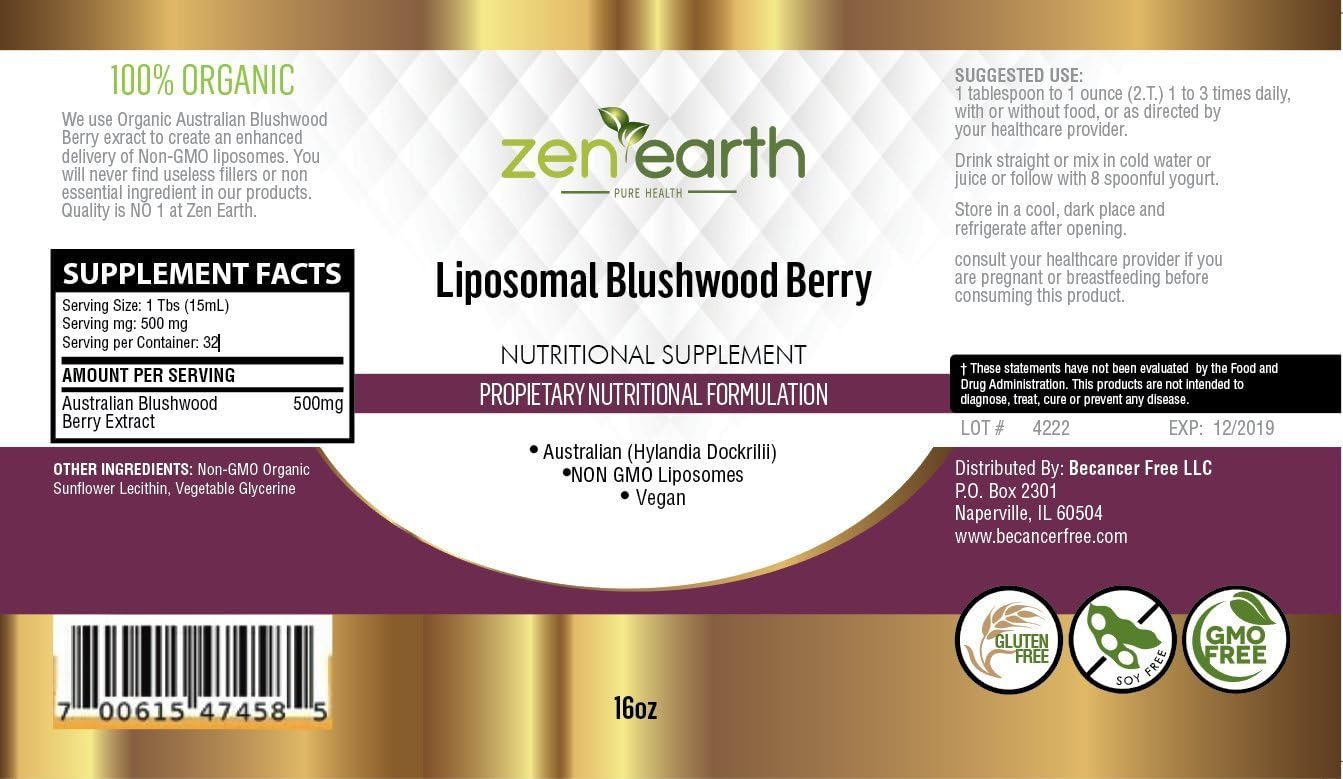 Liposomal Blushwood Berry Extract Combo Set - 1 Blushwood and 1 Blushwood w Herbs and Vitamins 32 oz Total