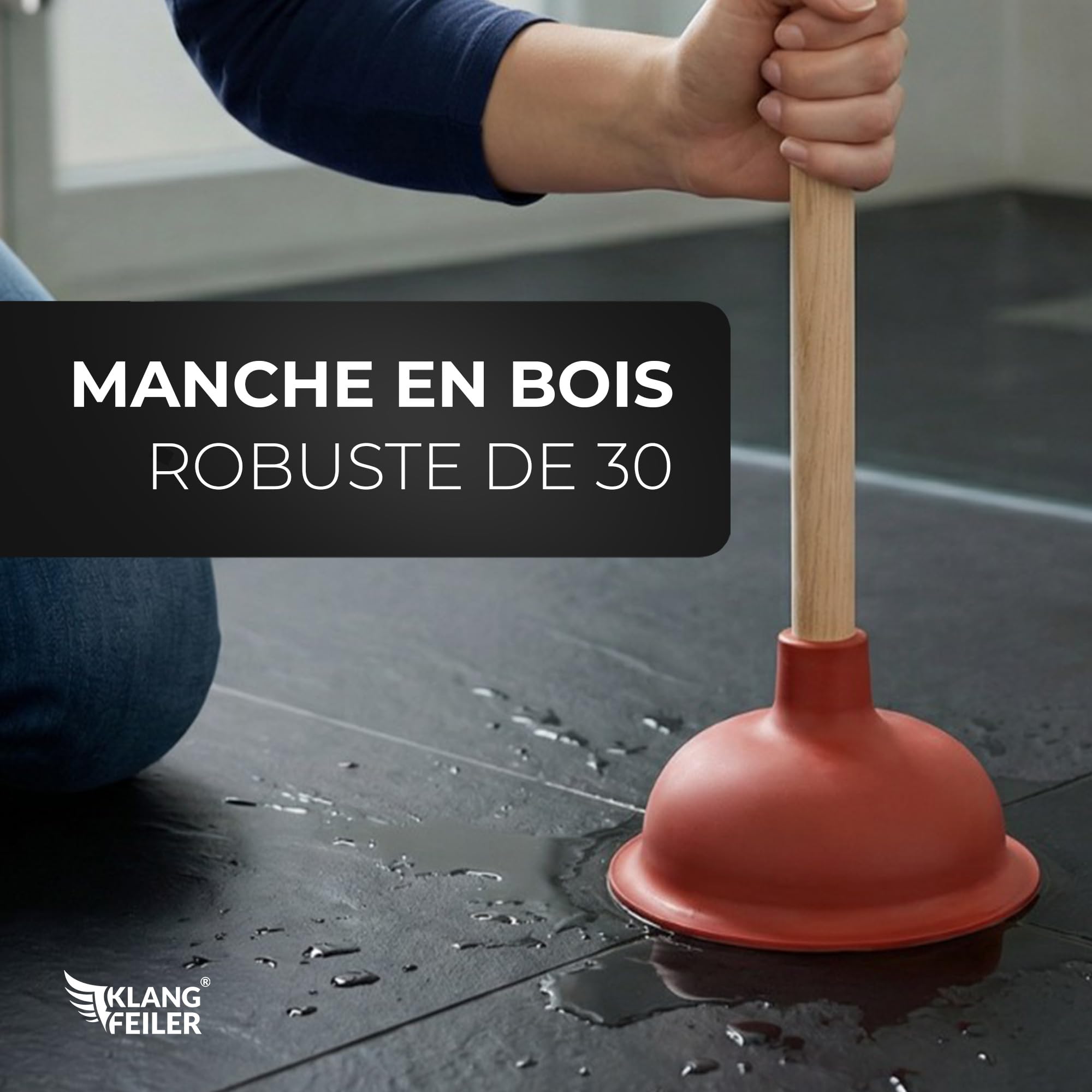 Klangfeiler Déboucheur de canalisations 140 mm Ventouse Lavabo Douche WC