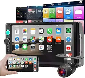 Central Multimídia MP5 Universal 2 DIN – Tela Touch Screen 7 Polegadas HD – Com Câmera de Ré para Manobras Seguras – Bluetooth, USB e Espelhamento de Tela (iOS/Android)