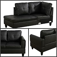 Vista 5 de Sofá seccional en forma de L con chaise, sofás seccionales de 3 piezas modulares convertibles para juegos de muebles de sala de estar y apartamento