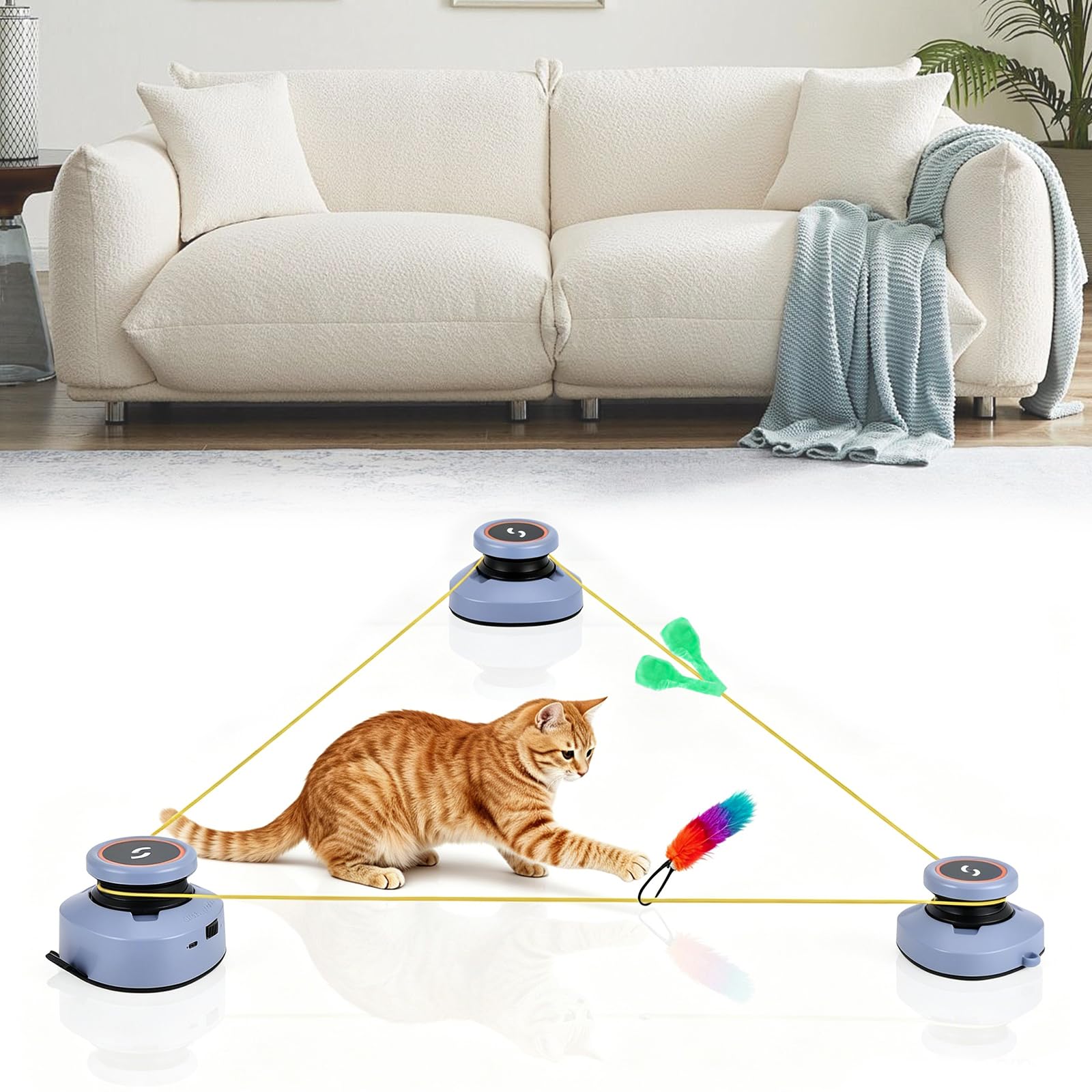 Katzenspielzeug, Selbstbeschäftigung Aufladbare Elektrisch Cat Toys Interaktives Intelligenzspielzeug Katzenspielzeug Satz Katzen Geschwindigkeit Einstellbar Katzenlaufband (A)