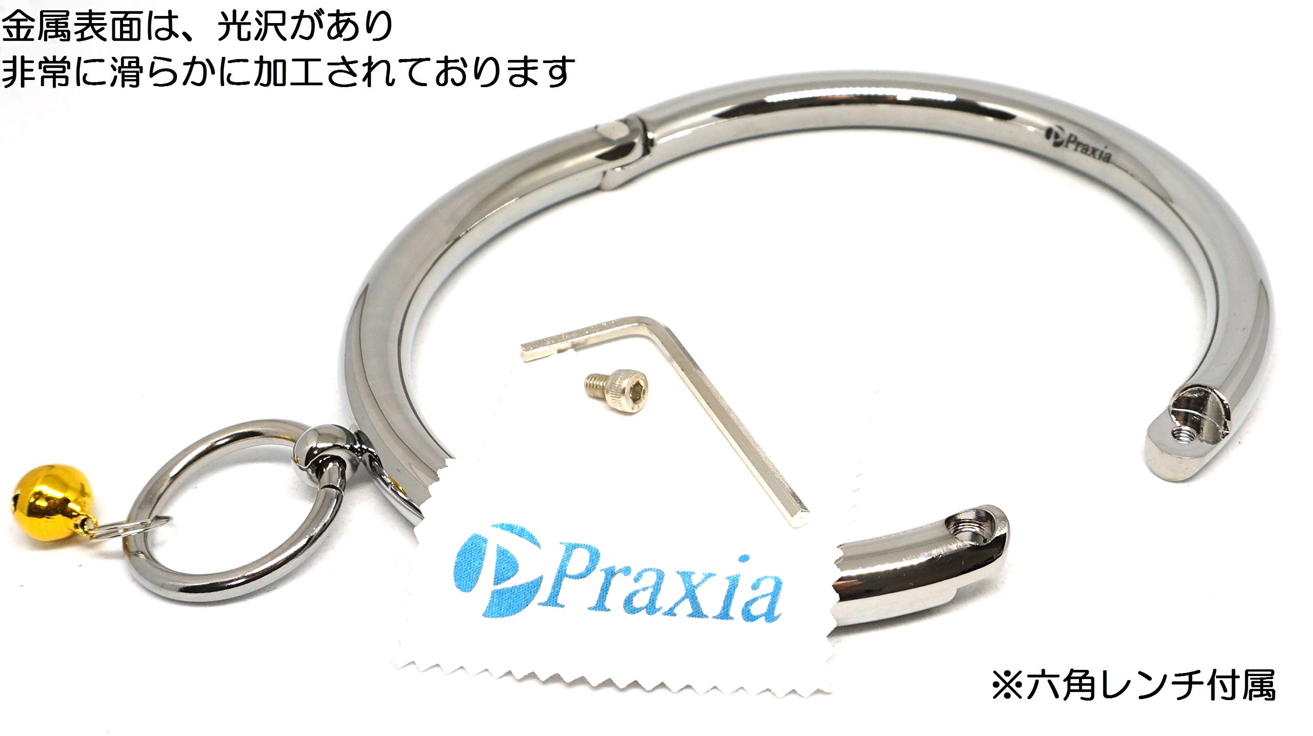 Amazon | [Praxia] 金属製 首輪 施錠 チョーカー (丸面) 【鈴