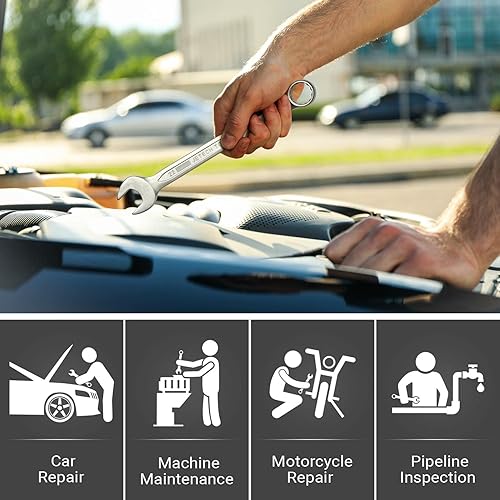 Miniatura 6 de Jetech Llave combinada de 0.866 in  Llave de grado industrial con diseño de 12 puntos, desplazamiento de 15 grados, fabricada con acero al cromo