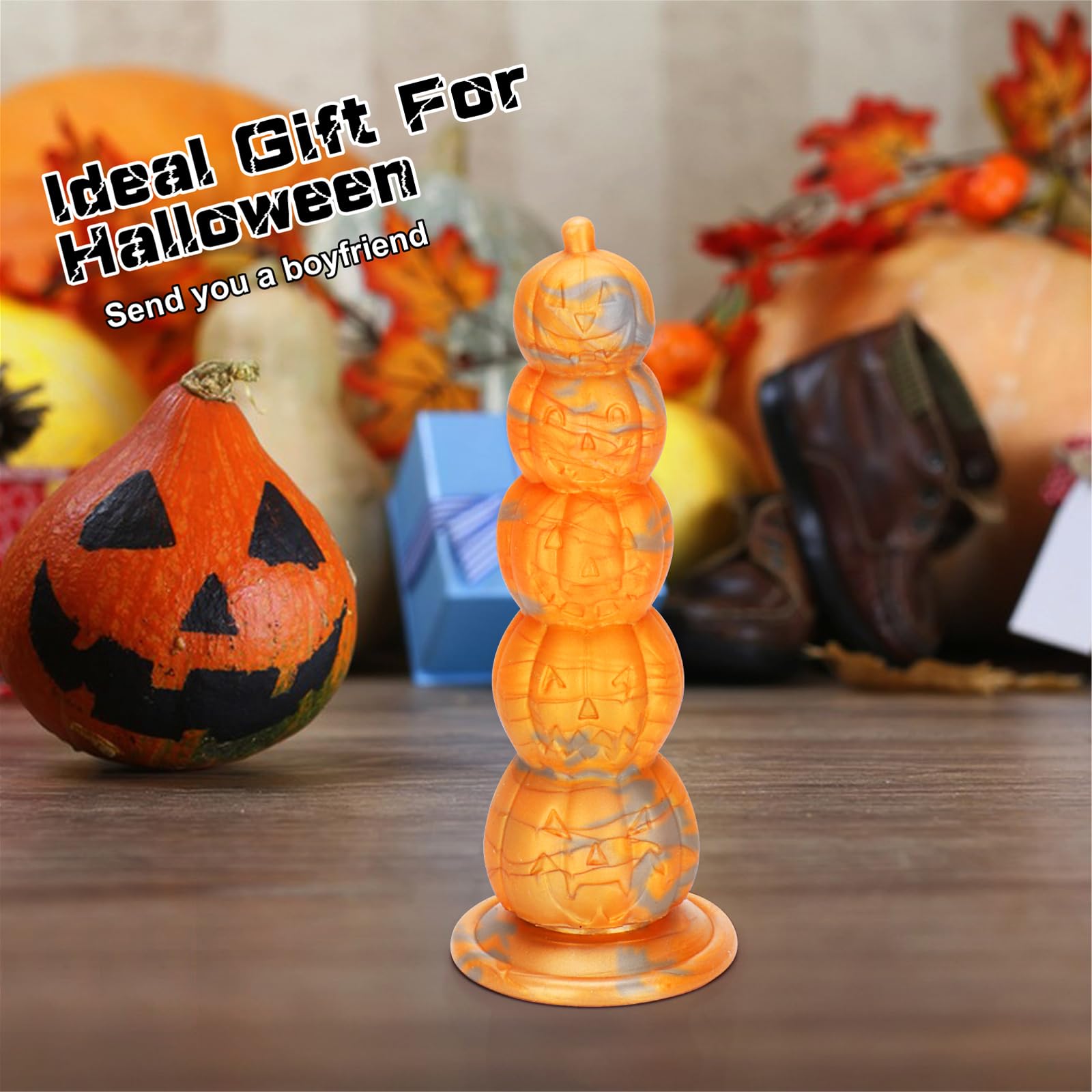 Fantasy Monster Dildo, Anal Dildos Anal Beads for Men, 7.87 Inch Silicone Knot Dildo with Suction Cup, Realistic Dildos for Women, Soft Fat Ribbed G Spot Prostate Fake Penis, Adult Sex Toys: 7.87 Inch Big Pumpkin Dildo