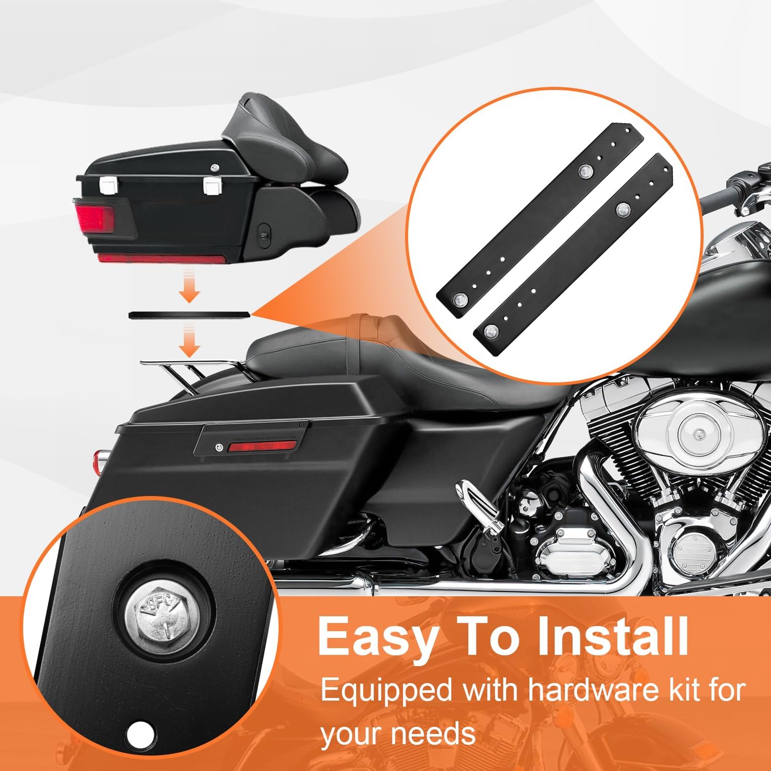 AUFER Adjustable 1"-3" Trunk Luggage Relocator Kit Mount Extend Plate Rack