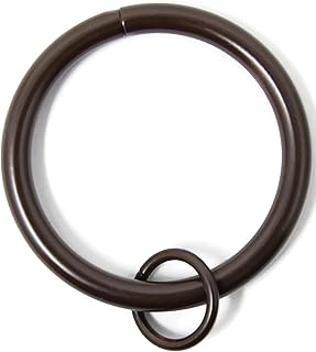 Solid Metal Window Drapery Curtain Panel Ring with Eyelet, 1.5" Inner Diameter, Fits Up to 1.25" Rod, Set of 14 - Oil Rubbed Bronze (ORB)