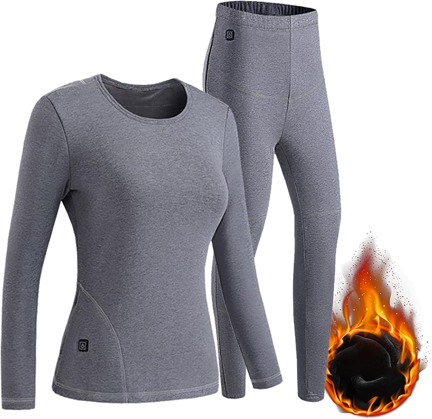 Heated Thermal Underwear for Men, Winter Base Layer Set Tops Pants, Women's Thermal Underwear Set, Warm Long Bottom
