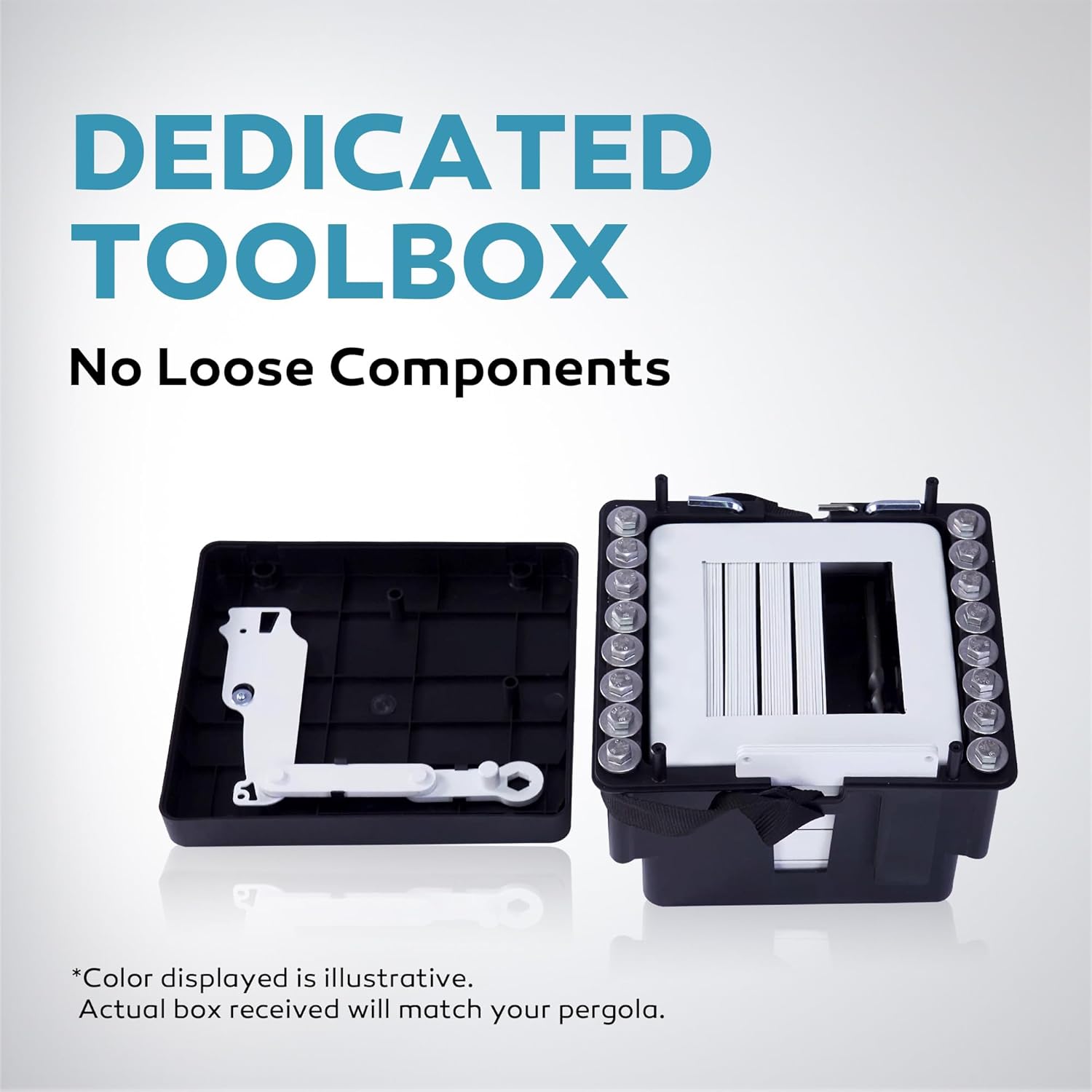 MIRADOR 80S Louvered Pergola 10' x 12', Modern Style with Adjustable Louvers and Integrated Drainage System for Deck Garden Yard, Easy Installation, Charcoal thumbnail