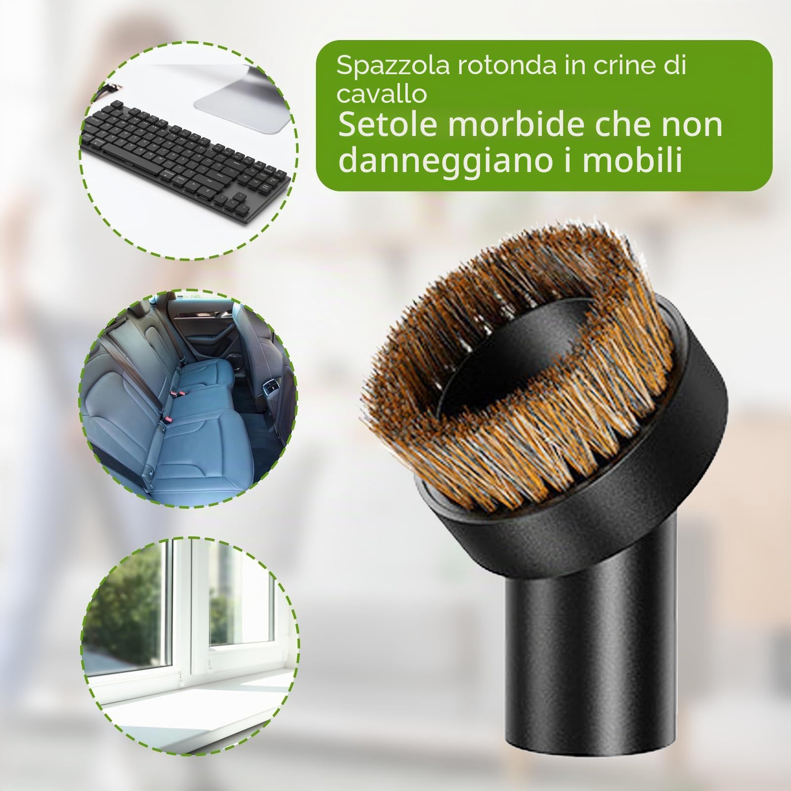 7 Pezzi Accessori Aspirapolvere Universale, Spazzola Aspirapolvere Universale mit 58cm Bocchetta Piatta Flessibile, Kit Accessori Aspirapolvere Compatibile con Aspirapolvere Diametro 32MM e 35MM