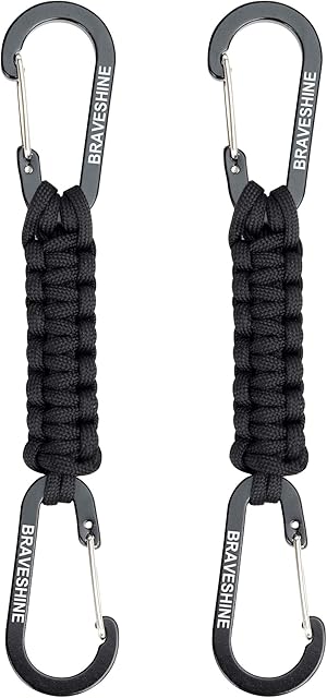 Keychain with Snap Hook Carabiner Clips, Paracord Keychain Carabiner Clips with Locking D Ring Hooks Hangers, Heavy Duty Lanyard Key Chain for Car Keys, Backpack, Tools, Men, Women