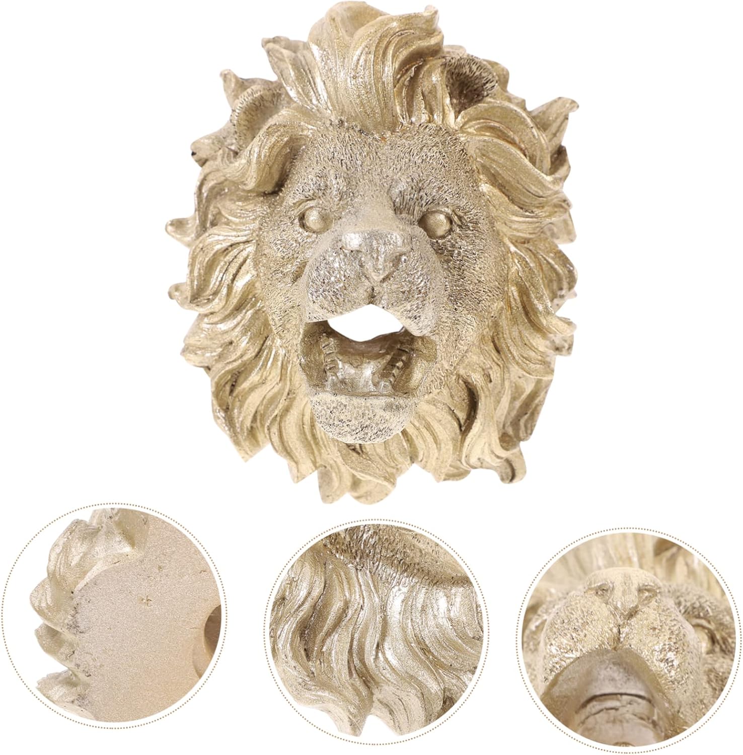Balacoo Outdoor Water Feature Lion Head Fountain Nozzle Resin Wall Hanging Sprayer for Garden Decor