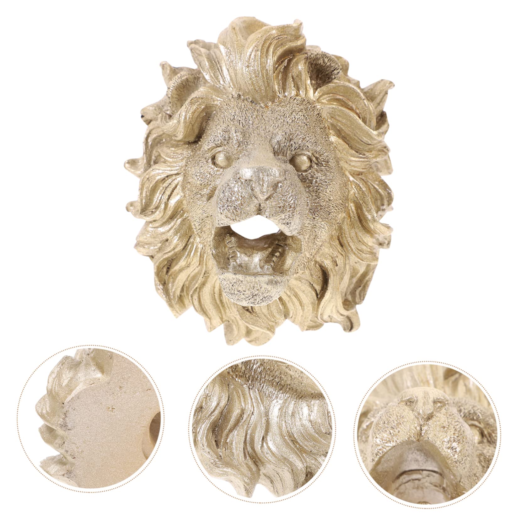 Balacoo Outdoor Water Feature Lion Head Fountain Nozzle Resin Wall Hanging Sprayer for Garden Decor