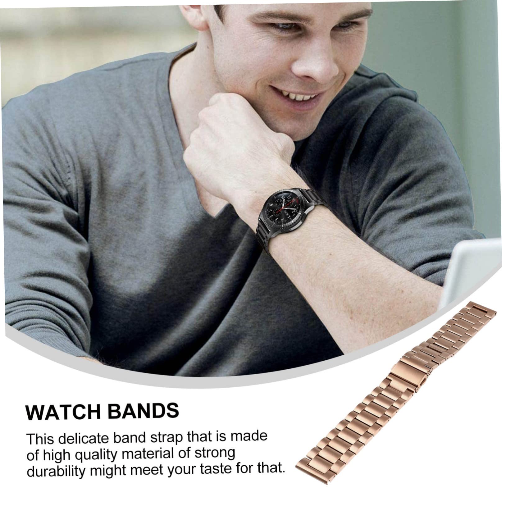 UKCOCO 2 Pièces Bracelet Hommes Bracelets En Acier Inoxydable Hommes Smartwatch Bandes s De Montre Libération Montre Bande Femmes