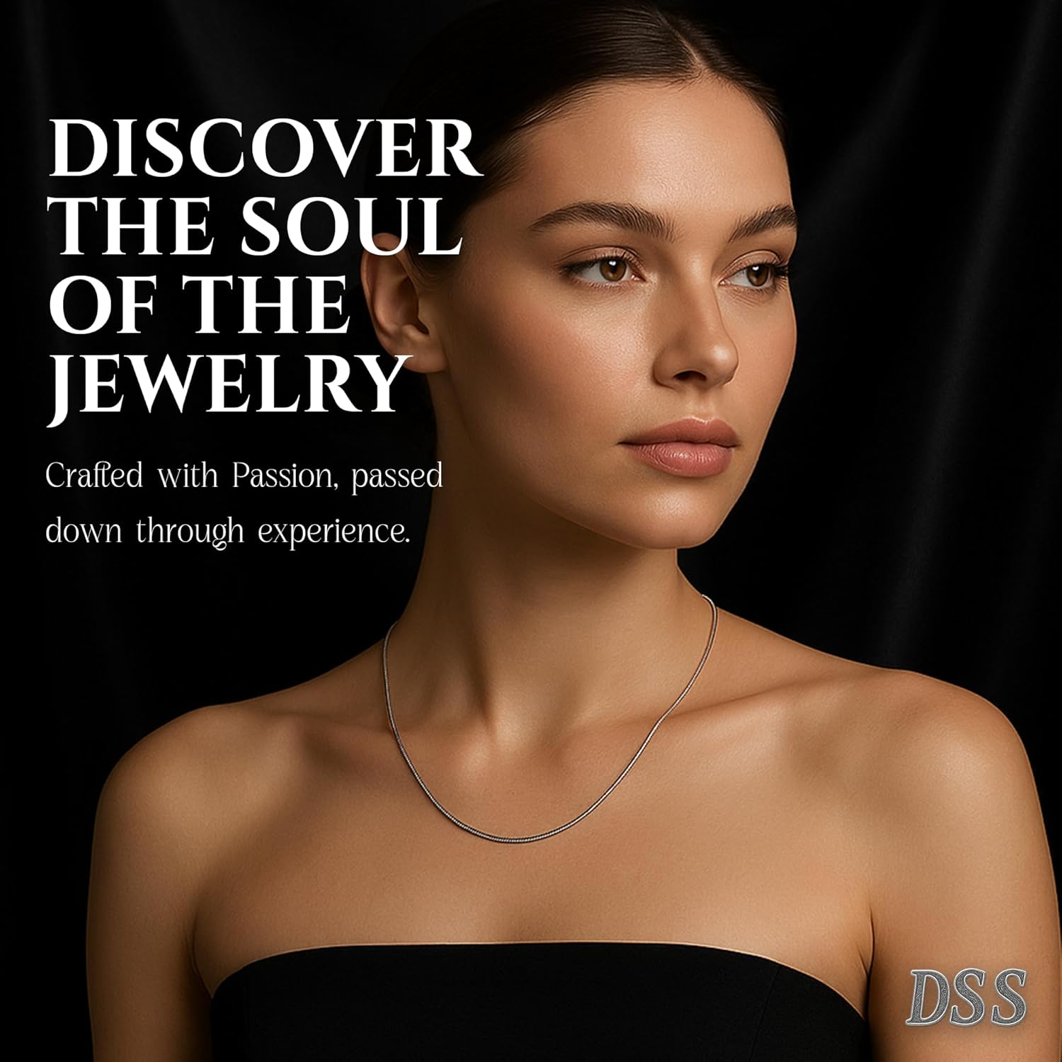 DSS 925 Sterling Silver Necklace for Women, 8 Sided Snake Chain 1mm, Lobster Claw Clasps, Sterling Silver Chain, Italian Jewelry for Women, 16in - Image 5