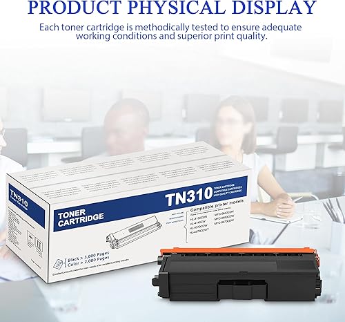 Miniatura 6 de TN-310 Cartucho de tóner (4 unidades, BKCMY) de repuesto para Brother TN310BK, TN310C, TN310M, TN310Y Juego de cartuchos de tóner de 4 colores,