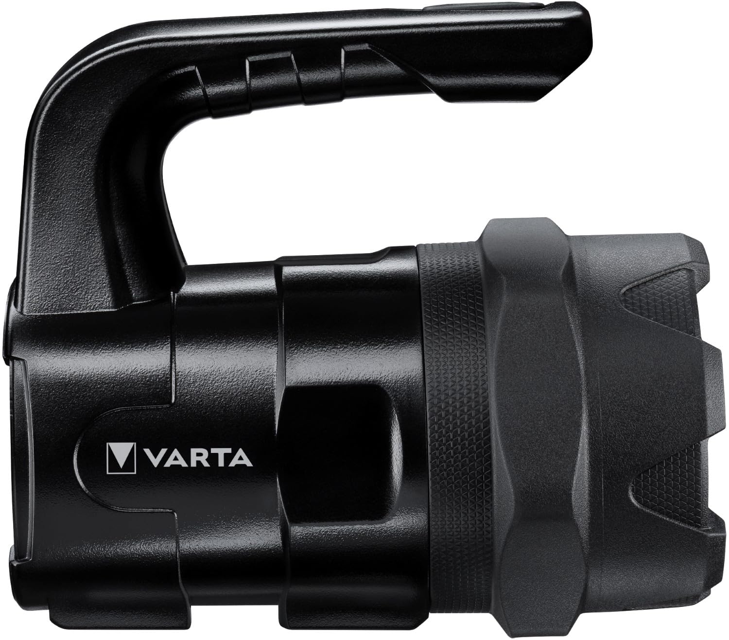 VARTA Lampe de Travail LED incl. 6x piles AA, Indestructible BL20 Pro, lumière de chantier, 2 modes d'éclairage, torche d'atelier robuste, absorbe les chocs, résistante aux éclaboussures & poussière