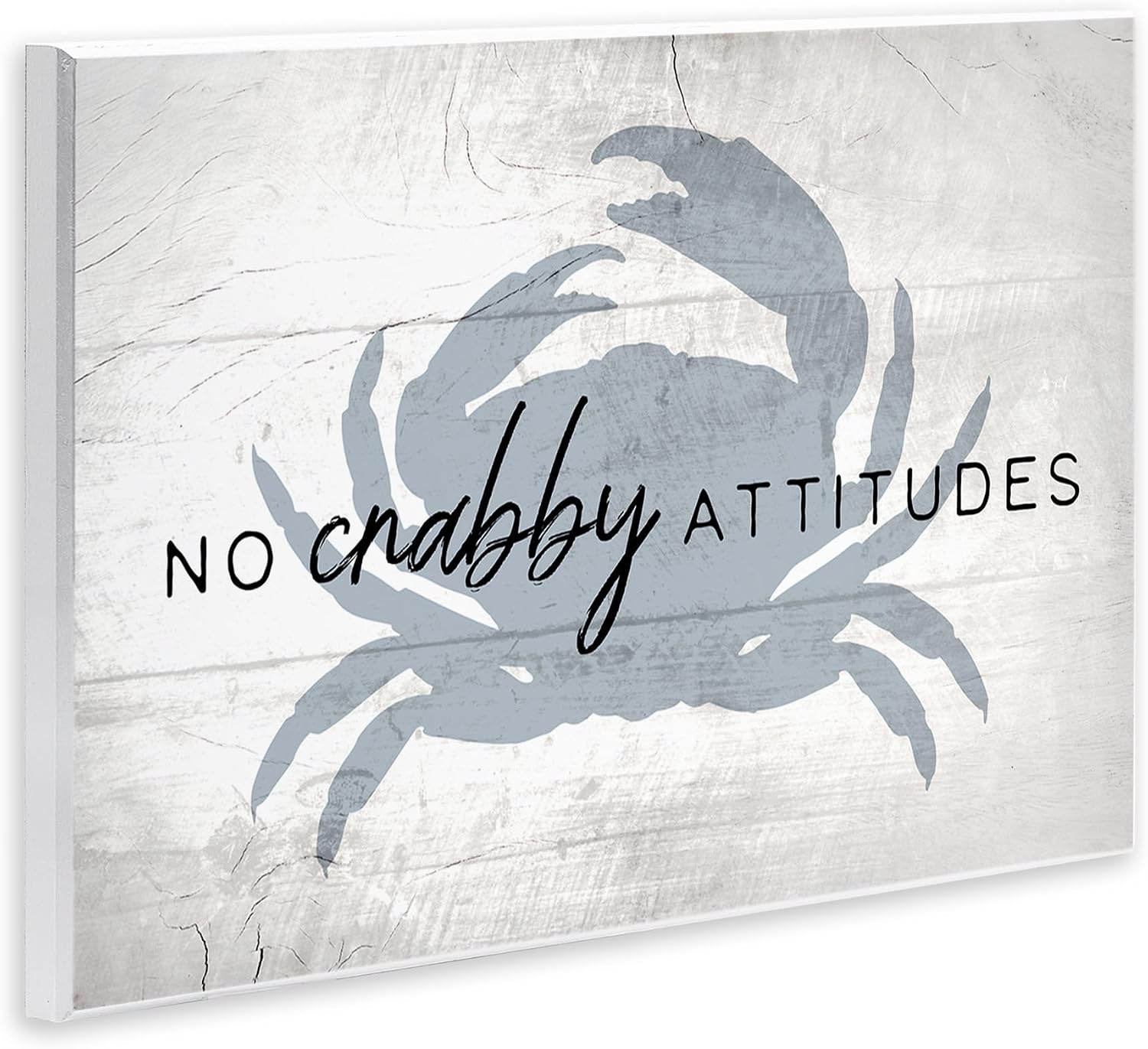Stupell Industries 'No Crabby Attitudes Phrase'| Wall Plaque Art | Stupell Industries | 19 x 13 Inches, Easy to Hang and Sturdy, Made in USA, by Lil' Rue