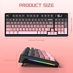 FREEWOLF M96 Clavier de jeu sans fil Membrane crémeuse 94Key ANSI-BlackBerry. Rainbow Backlight, Media Knob,LCD Écran,Mode double-Bluetooth/2.4Ghz,Forme de la plaque PBT Casquette,3000mAh batterie pour Win Mac PC Joueur