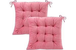 Soft & Comfortable 2 Pack Square Seat Cushion Chair Pad with Ties