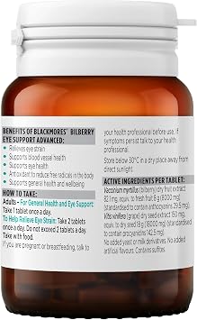 Blackmores Bilberry Eye Support Advanced 30 Tablets