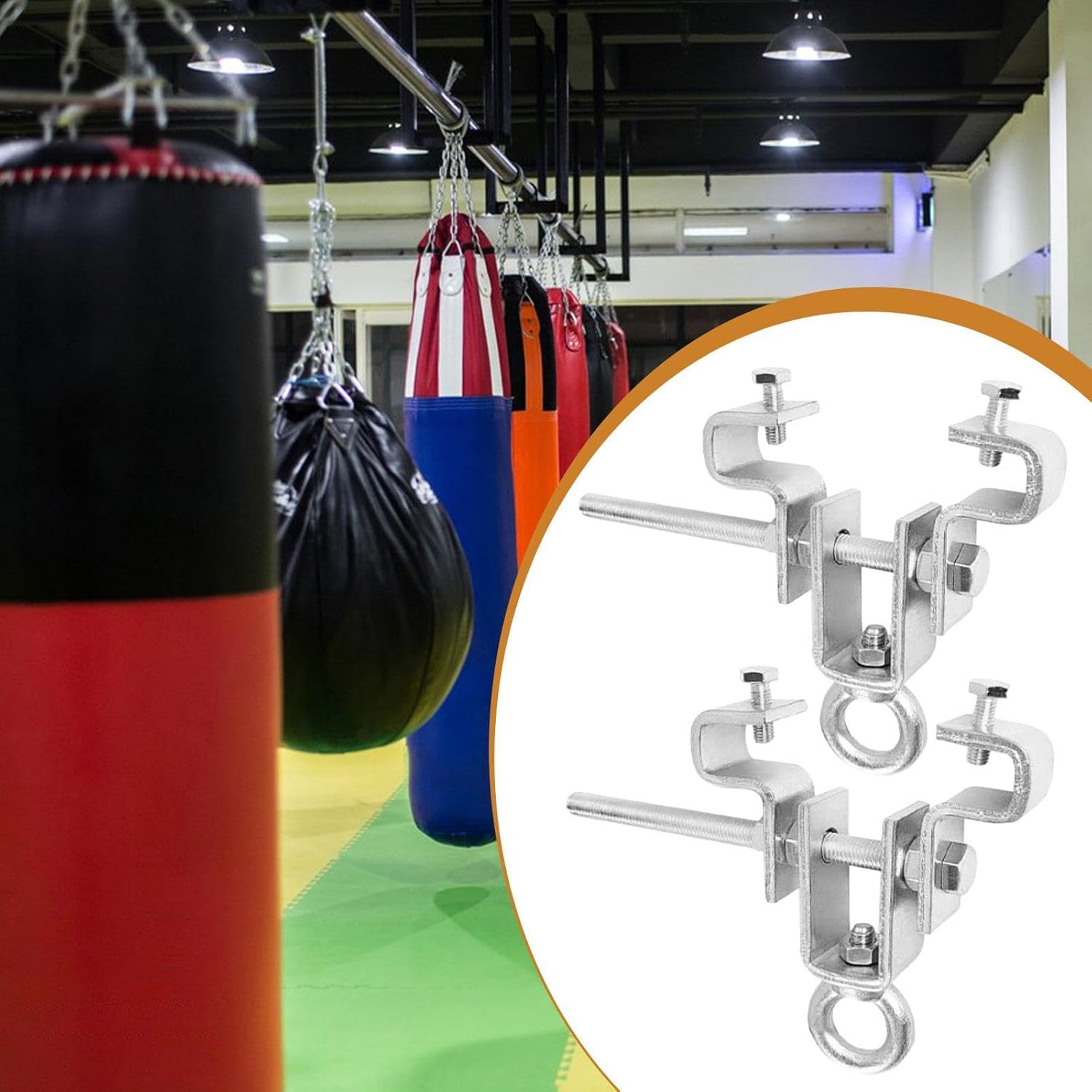 Heavy Bag Beam Clamps Holder Boxing Punching Bag Hangers Ceiling Mount Brackets for Gym