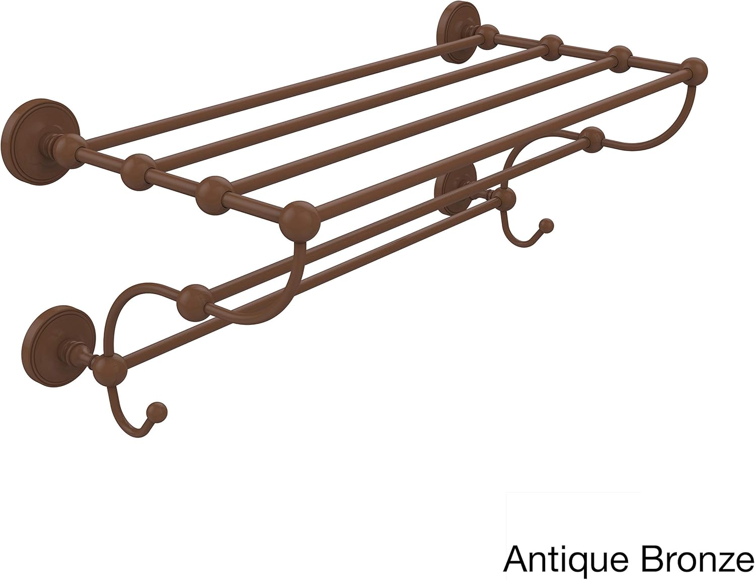 Allied Brass PR-HTL/36-5 Prestige Regal Collection 36 Inch Train Rack Towel Shelf, Antique Bronze