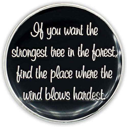 Miniatura 3 de Chip de sobriedad de 1 año  Medallón de ficha de moneda AA del árbol de la vida con aniversario de recuperación que brilla en la oscuridad