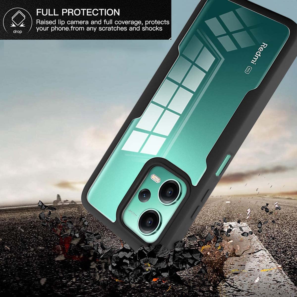 GOKEN Cover Per Xiaomi Poco X5 5G / Redmi Note 12 5G: Protettore Totale 360° Trasparente Con Pellicola Inclusa! - 3