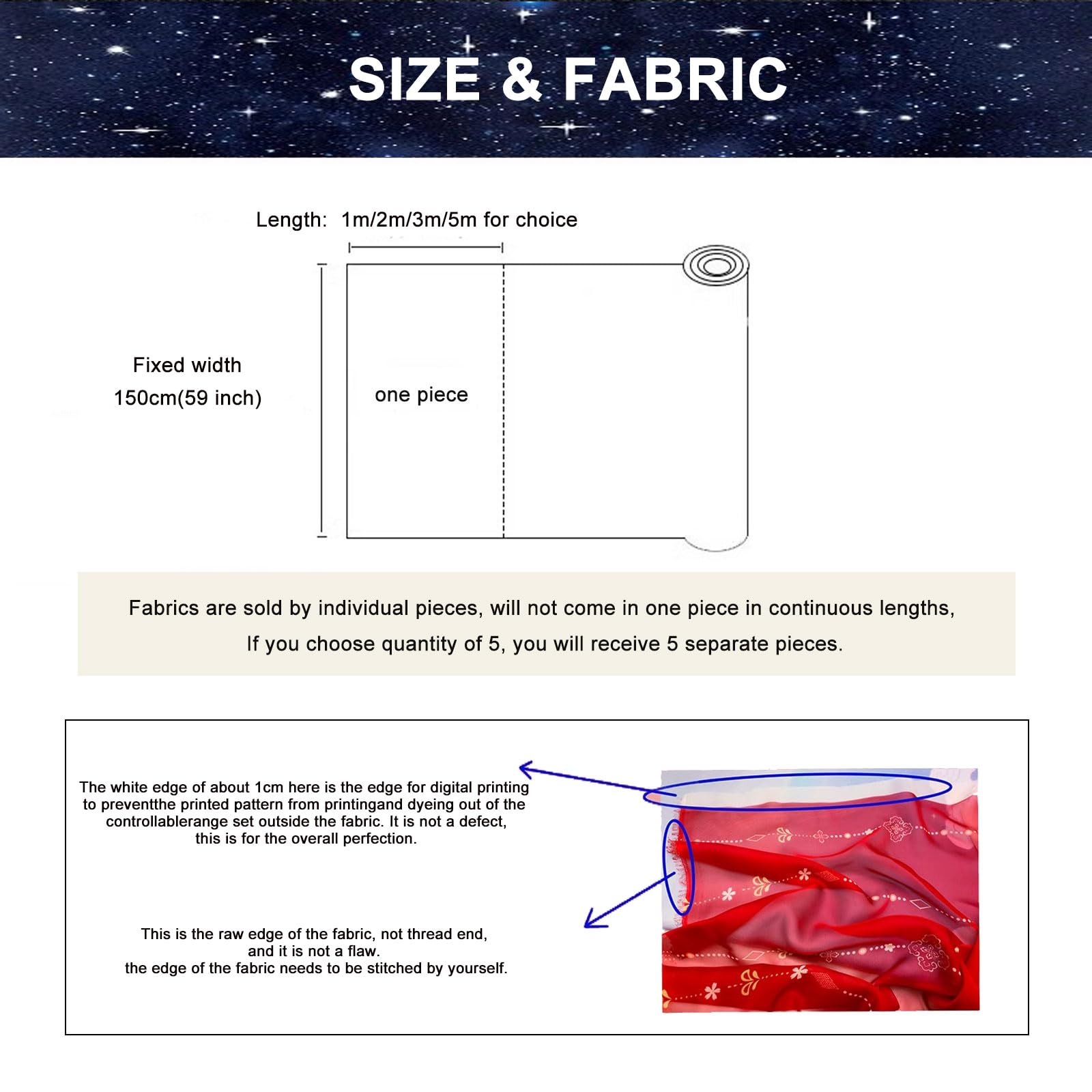 Chiffon Stoff Sternenhimmel Drucken Tencel Tüllstoff Dekostoff 150cm Breit für Kleidung Dekorieren Basteln Bekleidung(Size:1.5x5m,Color:Blau)