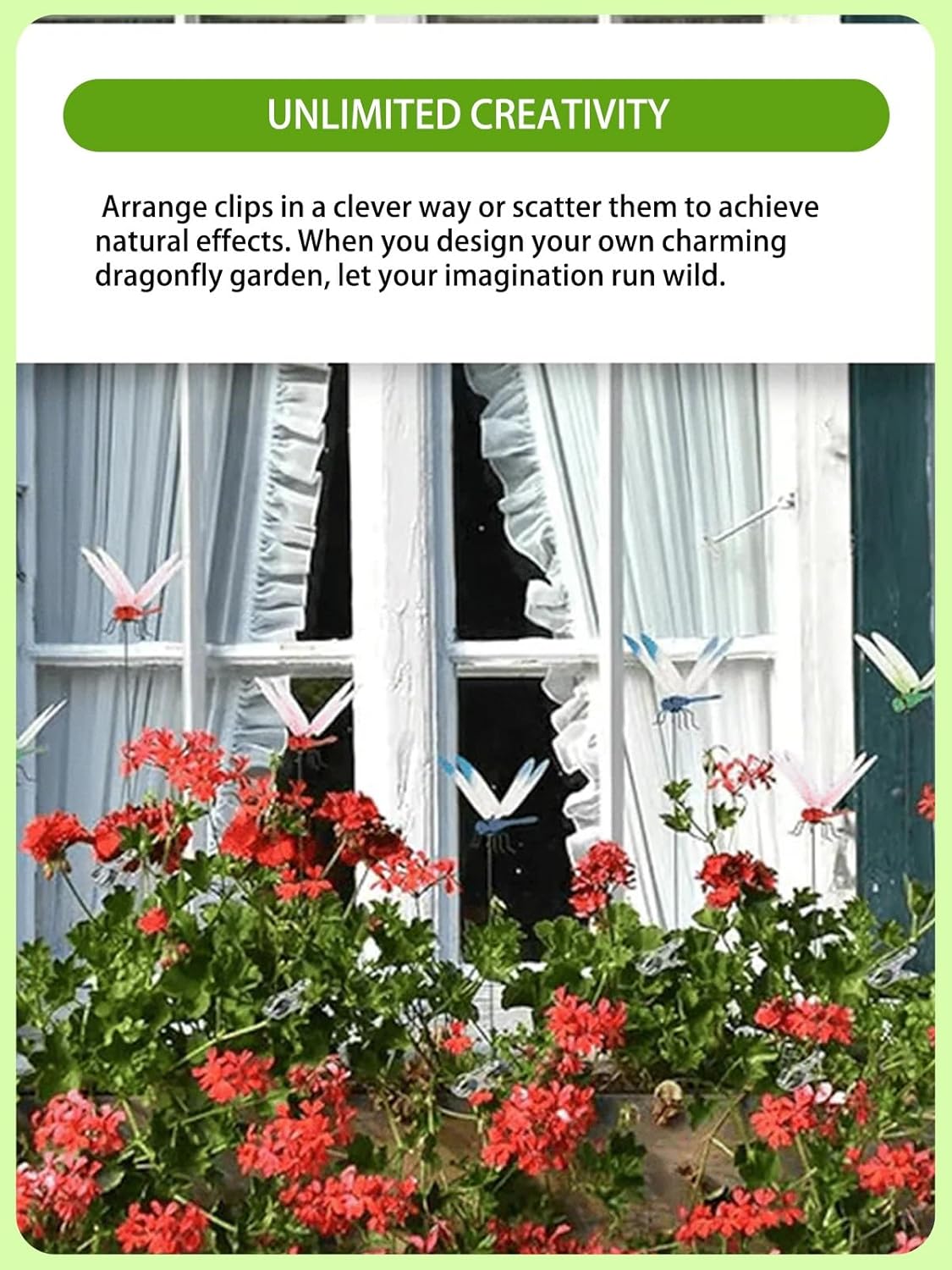 16PCS Dragonfly Dragon Fly Clips for Bugs Repellent, Realistic Fake 3D Garden Outdoor Indoor Decor, Decorative Stakes for Yard, Balcony, Flower Pot, Plant, Hat, Golf, Moving(16)(16)