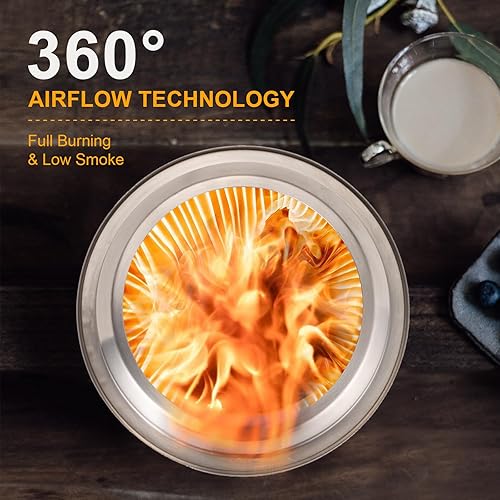 Miniatura 3 de AmazStove - Hoguera de mesa de 9 x 7.5 pulgadas, estufa de campamento de bajo humo para fogatas de combustión segura al aire libre, alimentada por