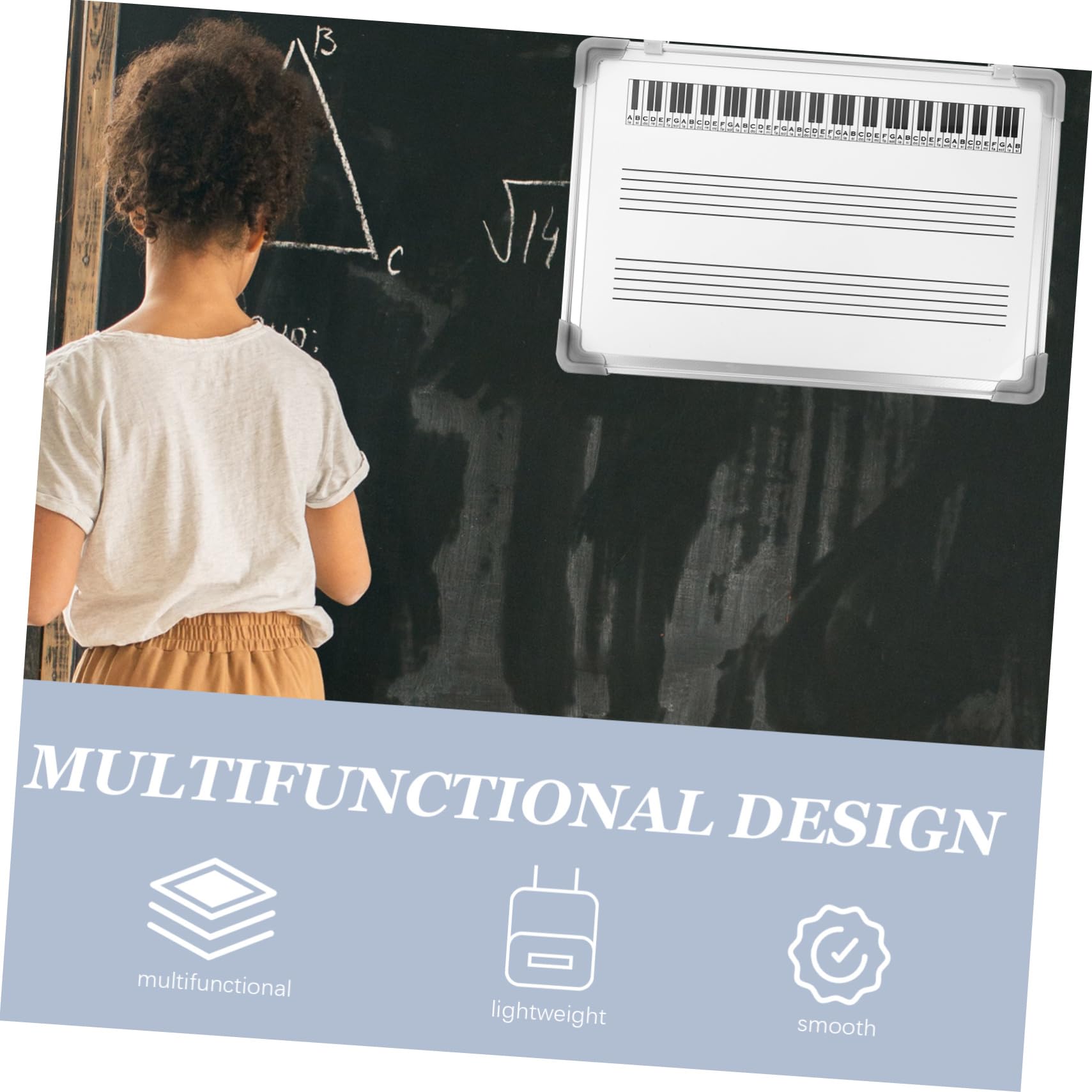Housoutil Pizarra para Pentagramas Musicales de Doble Cara, Ligera y Suave, Adecuada para Educación Musical y Estudiantes en Instituciones de Formación