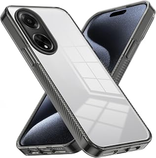 HurrayA Crystal Clear for Oppo A98 5G Case, Hard Acrylic PC, Ultra Thin Protective Back Cover, Anti-Scratch Shock Absorbing Cover for Oppo A98 5G(Black)