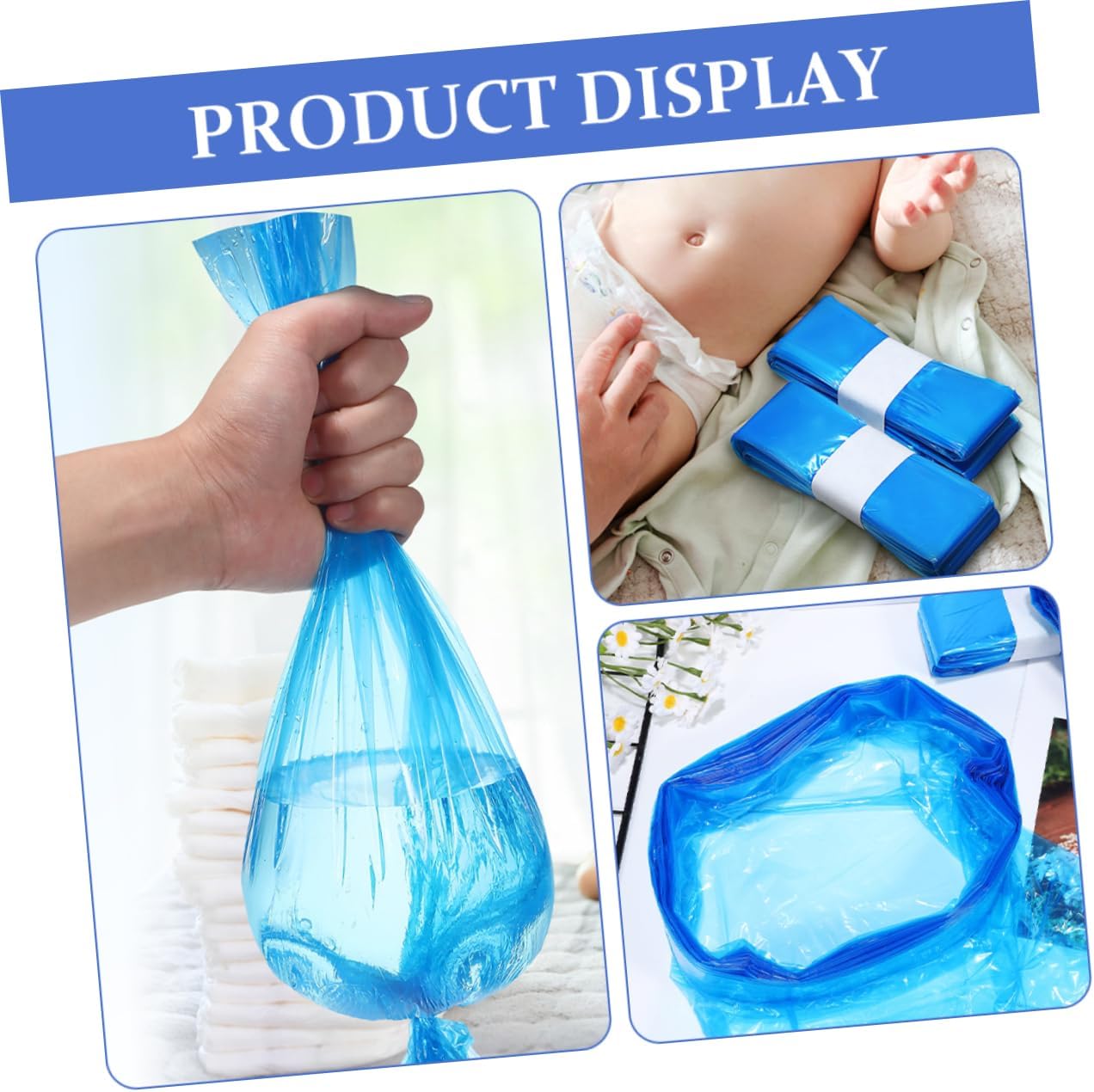 MERRYHAPY 10pcs Leak Diaper Pail Bags Pe Trash Bags for Diaper Disposal Drawstring Pouches Stylish for Busy Parents