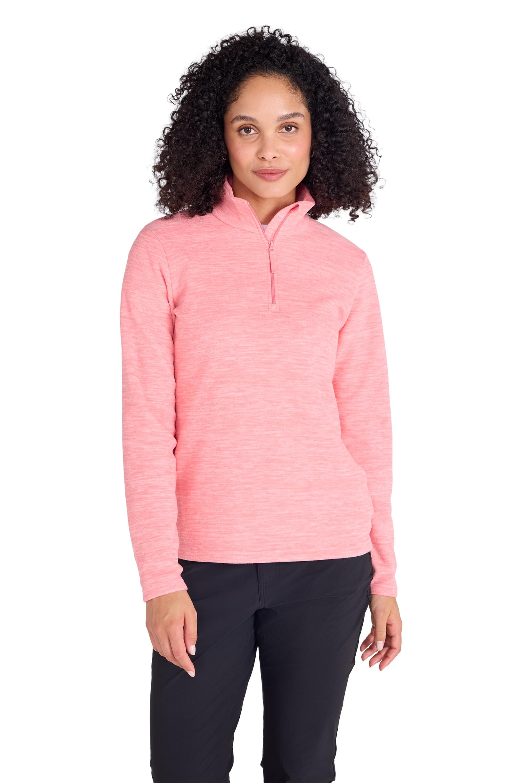 Mountain Warehouse Women's Coral Snowdon Fleece Top Quick Dry Half Zip Jumper In | Size: 14