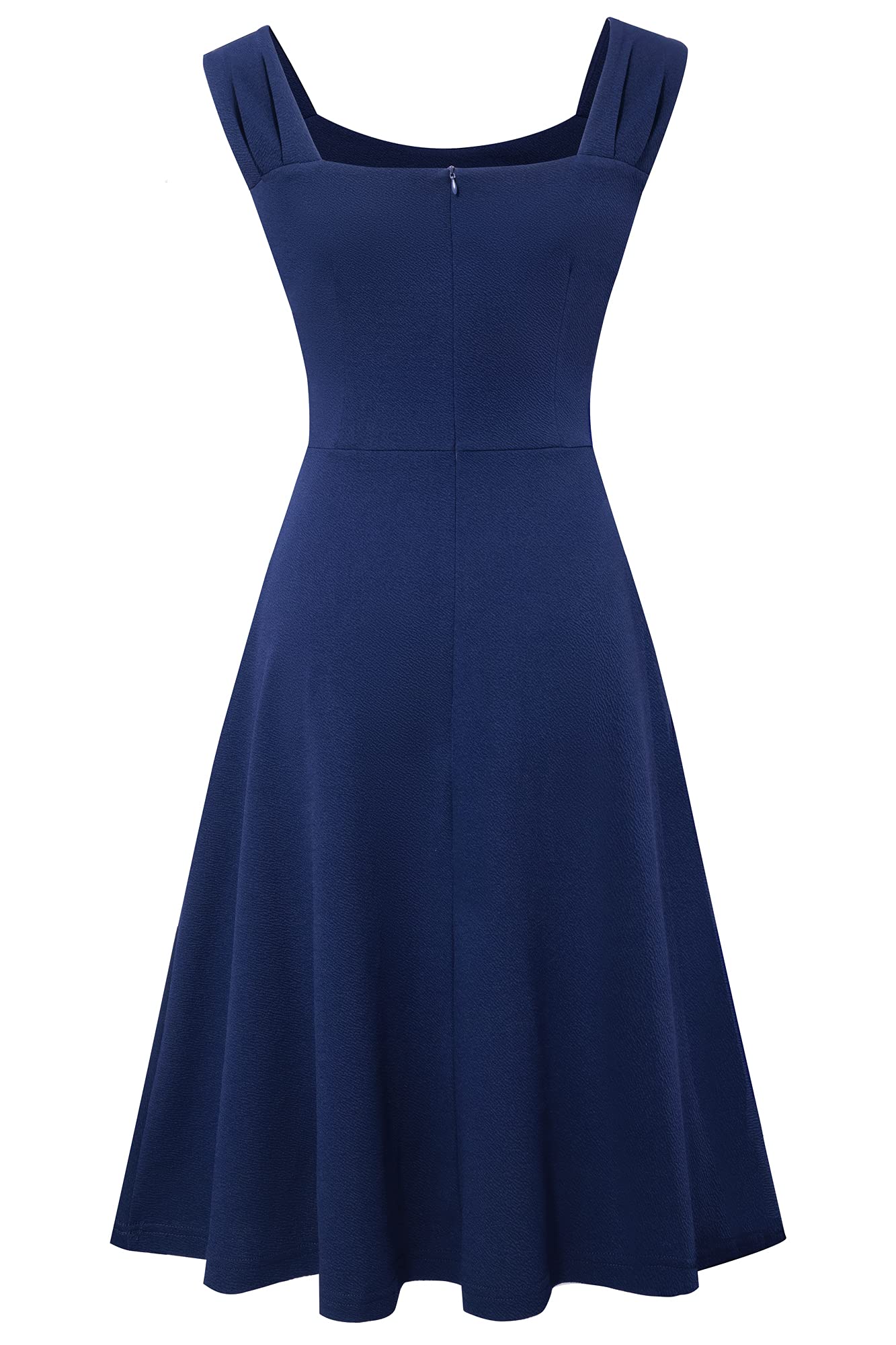 HOMEYEE Vestito Estivo da Donna con Scollo a V Vintage Senza Maniche in Tinta Unita A246
